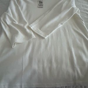 WHITE SCOOPED NECK COTTON TOP SIZE 1X